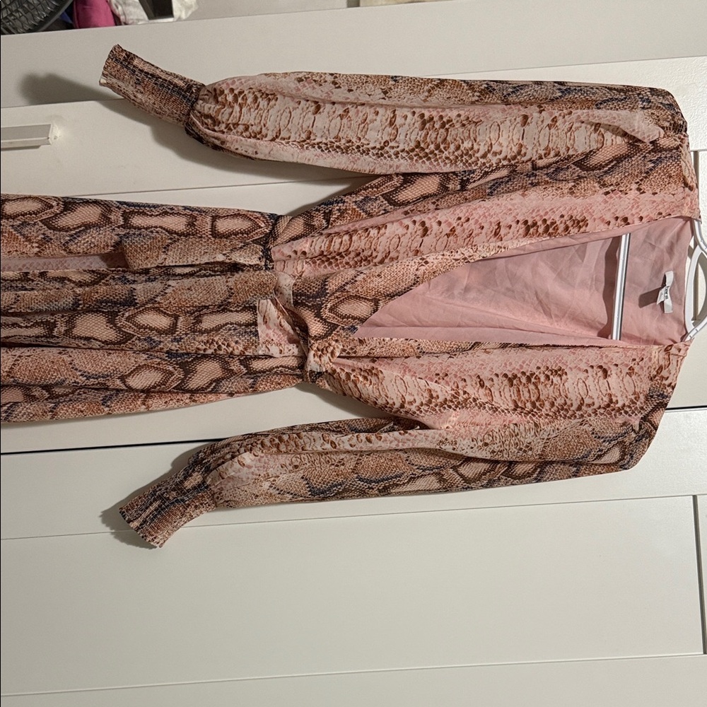 Bar III Blush Snake Pattern Blazer